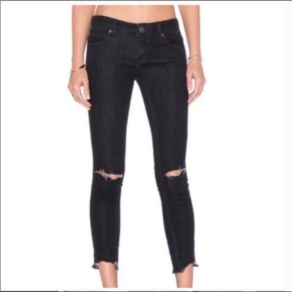 Free People Black Ankle & Cropped Jeans